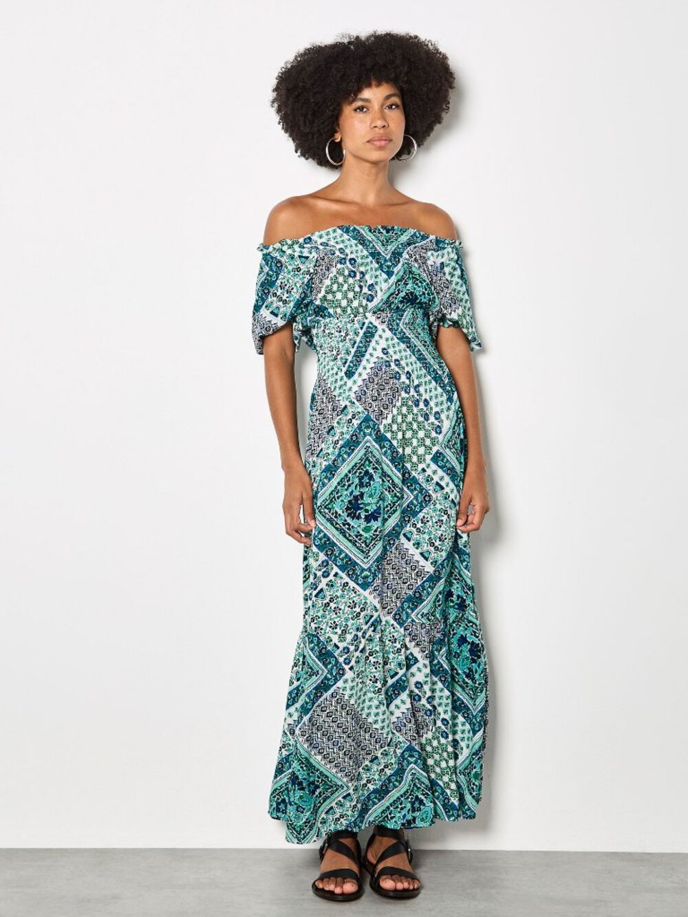 Scarf Print Maxi Dress
